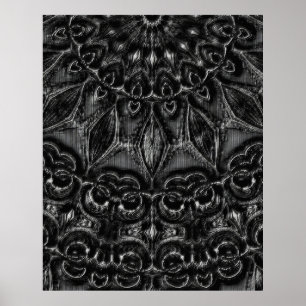 Charcoal Mandala  Poster