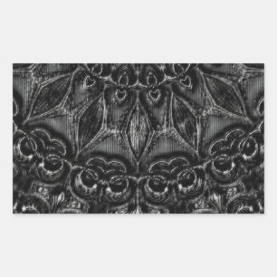 Charcoal Mandala Rechteckiger Aufkleber