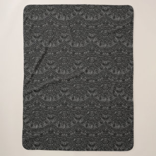 Charcoal Mandala Sherpa Blanket Sherpadecke