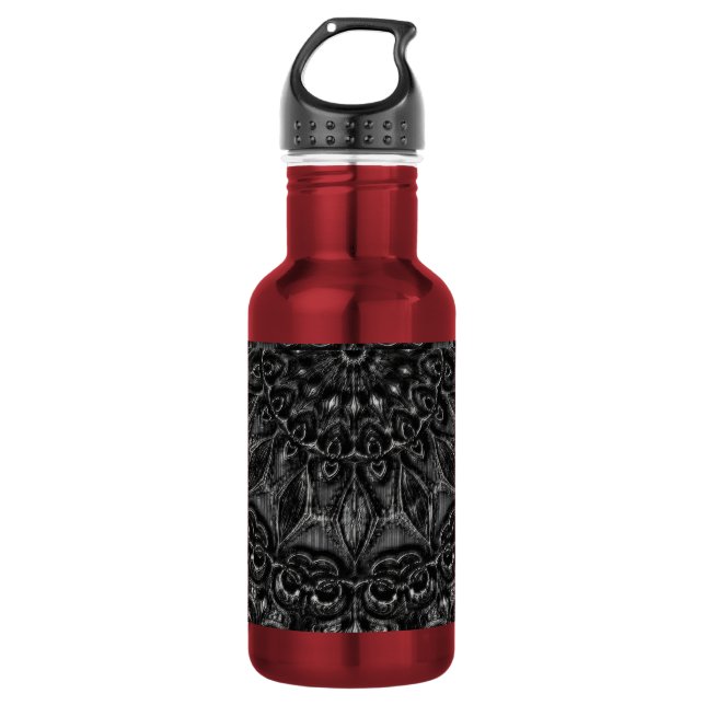 Charcoal Mandala Stainless Steel Water Bottle Edelstahlflasche (Vorderseite)