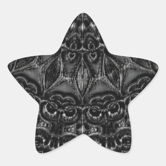 Charcoal Mandala Stern-Aufkleber (Vorderseite)