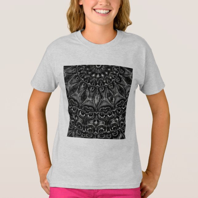 Charcoal Mandala  T-Shirt (Devant)