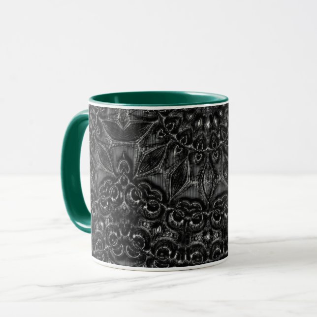 Charcoal Mandala Tasse (Vorderseite Links)