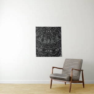 Charcoal Mandala Wandteppich