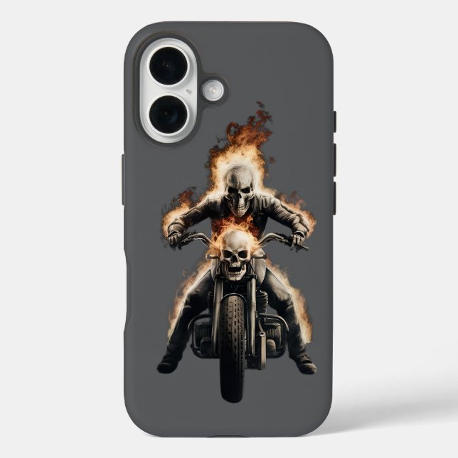 Charcoal Nightmare - Tinte-Stainted Skull iPhone C 16 Hülle (Rückseite)