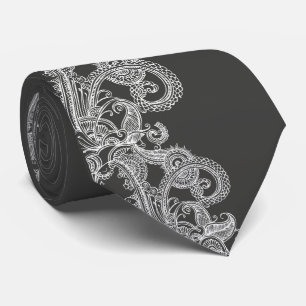 Charcoal Paisley Spiral Krawatte