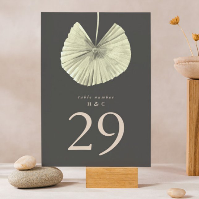 Charcoal Pampas Grass Cream Dschungel Tischnummer (Von Creator hochgeladen)