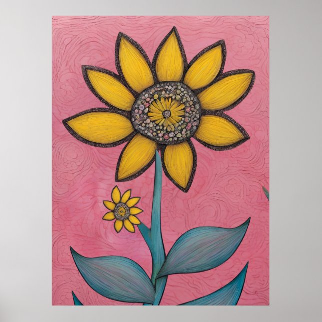 Charcoal Pencil- Baby Bud Blume Poster (Vorne)