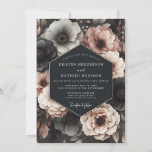 Charcoal Rose Nocturne Hochzeit Einladung