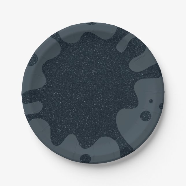 Charcoal Splash Custom Party Paper Plate Pappteller (Vorderseite)