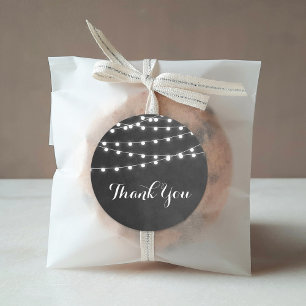 Charcoal String Lights Danke Aufkleber