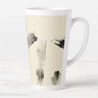 Charcoal Strokes Pattern | Minimal Beige Abstract  Milchtasse