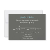 Charcoal und Aqua Zickzack Wedding Response Card