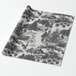 Charcoal und Graues Weihnachts-Winterwunderland Geschenkpapier