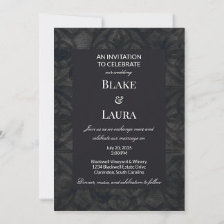 Charcoal Winter Benutzerdefinierte Hochzeit Einladung