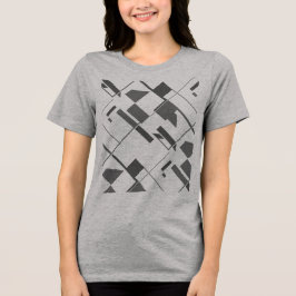 Charcograu Formen Crisscross Abstrakte Kunst druck Tri-Blend Shirt