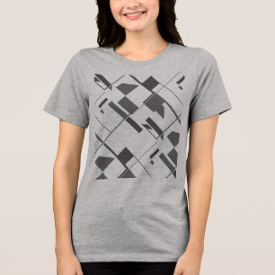 Charcograu Formen Crisscross Abstrakte Kunst druck Tri-Blend Shirt