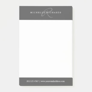 Charcogray-Elegant-Minimalistisch-Monogram-Logo Post-it Klebezettel