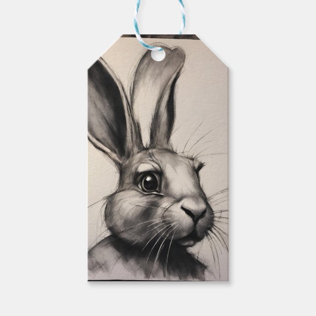 Charcohrabbit Sketch Geschenkanhänger (Vorderseite)