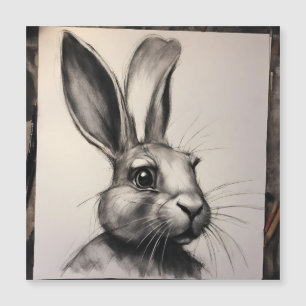 Charcohrabbit Sketch Magnetkarte