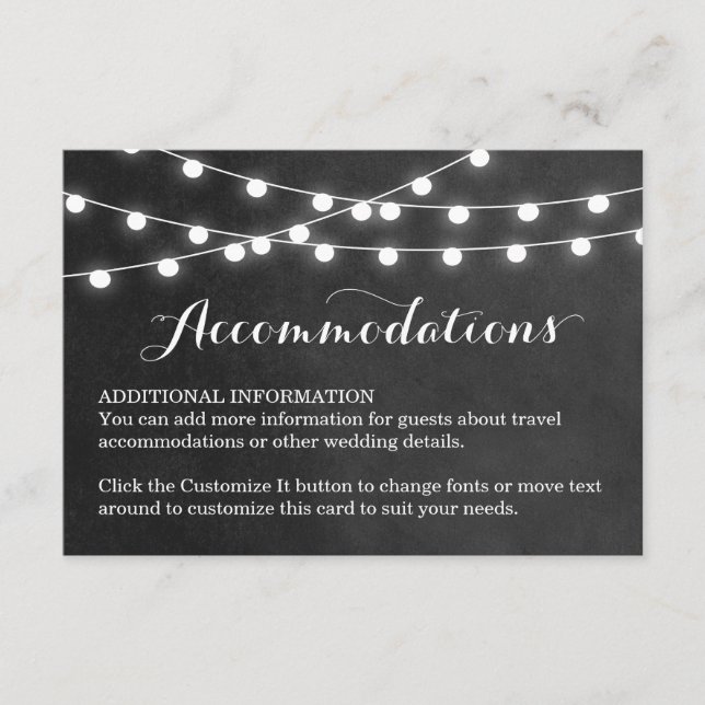 Charcostring Lights Hochzeitkarte Begleitkarte (Vorderseite)