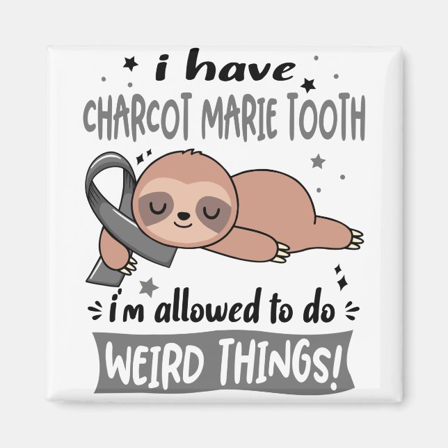 Charcot Marie Tooth Aufklärungsmonat Ribbon Gesche Magnet (Vorne)