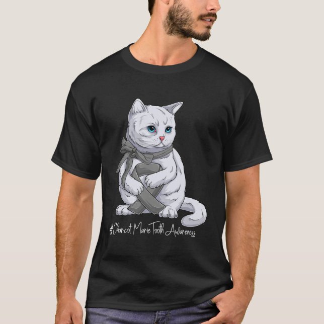 Charcot Marie Tooth Awareness Month Gray Ribbon Ca T-Shirt (Vorderseite)