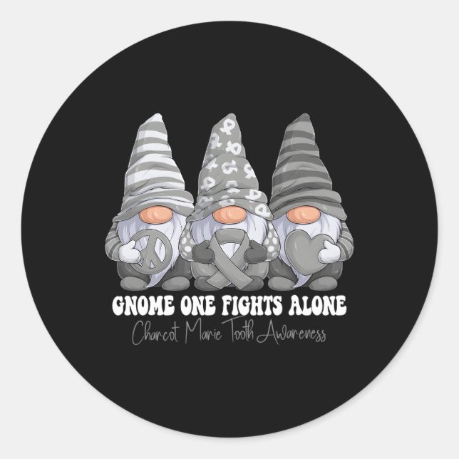 Charcot Marie Tooth Awareness Month Gray Ribbon Gn Runder Aufkleber (Vorderseite)