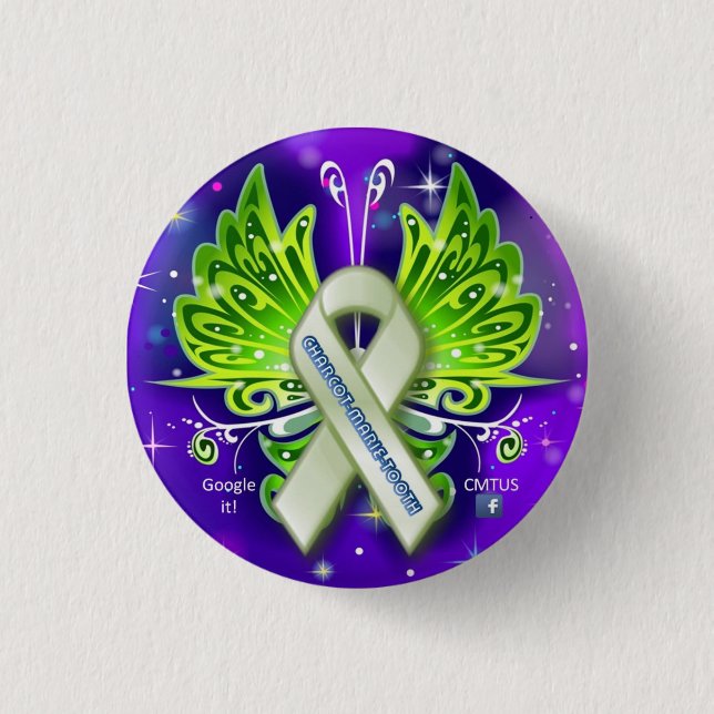 Charcot-Marie-Zahn (CMT) Bewusstseins-Band Button (Vorderseite)