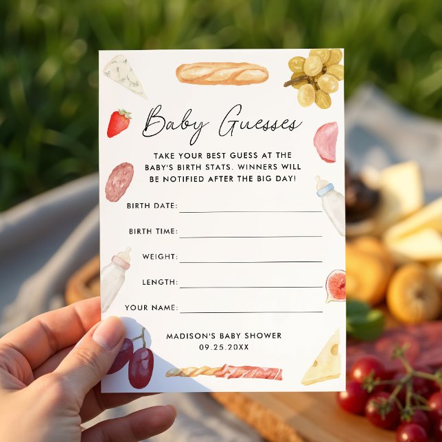 Charcuterie Baby Shooting Game Card Einladung (Von Creator hochgeladen)