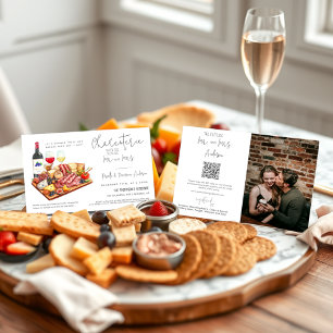 Charcuterie Board Couples Dusche QR Code Foto Einladung