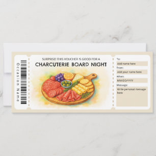 Charcuterie-Board-Night-Geschenkgutschein Einladung