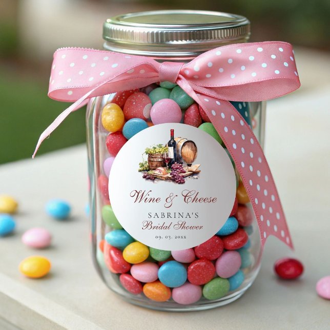 Charcuterie Board Wein & Brautparty Runder Aufkleber (Von Creator hochgeladen)