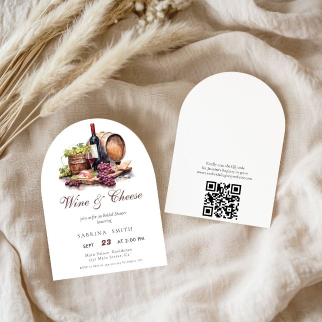Charcuterie Board Wein & Käse Qr Brautparty Einladung (Von Creator hochgeladen)