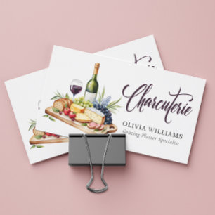 Charcuterie Grazing Board Wasserfarbe Moderne Visitenkarte