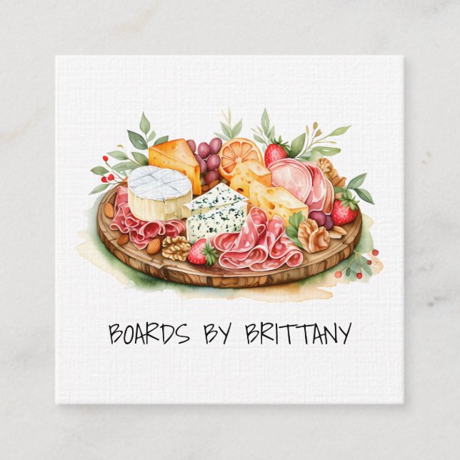 Charcuterie Käse Fleischkarte Quadratische Visitenkarte (Vorderseite)