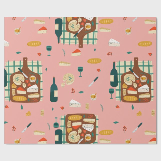 Charcuterie Käseboard Kulinarischer Gourmet-Feinsc Geschenkpapier (Flach)