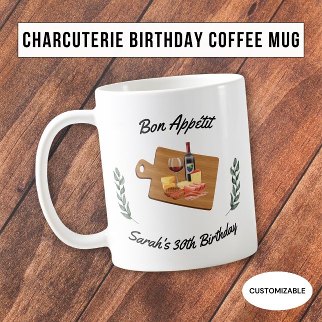 Charcuterie und Wine Picnic Geburtstag Weißer Tass Kaffeetasse (Von Creator hochgeladen)
