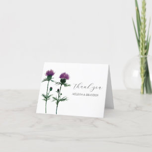 Chardon violet écossais Floral Mariage Merci