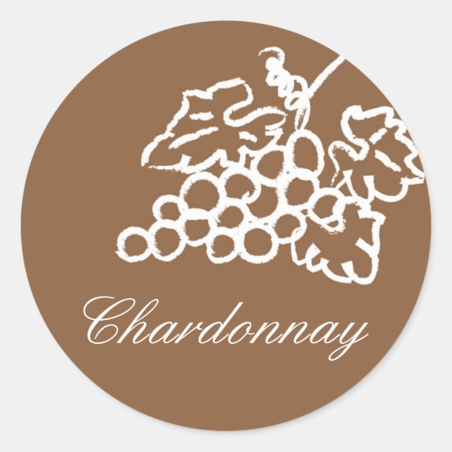 Chardonnay Runder Aufkleber (Vorderseite)