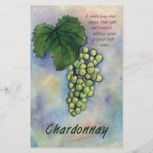 Chardonnay Vins Raisins & Description Papeterie