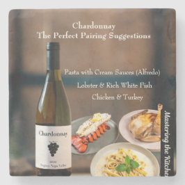 Chardonnay-Weinliebhaber-Küchen-Geschenk Steinuntersetzer