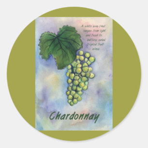 Chardonnay Weintrauben & Beschreibung Aufkleber