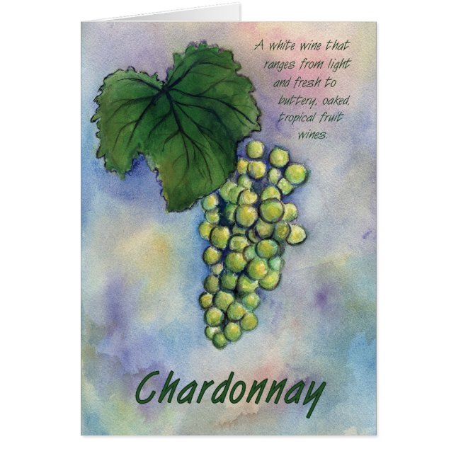 Chardonnay Weintrauben & Beschreibung Karte (Vorne)