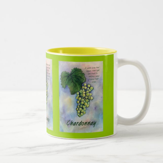 Chardonnay Weintrauben & Beschreibung Tasse (Rechts)