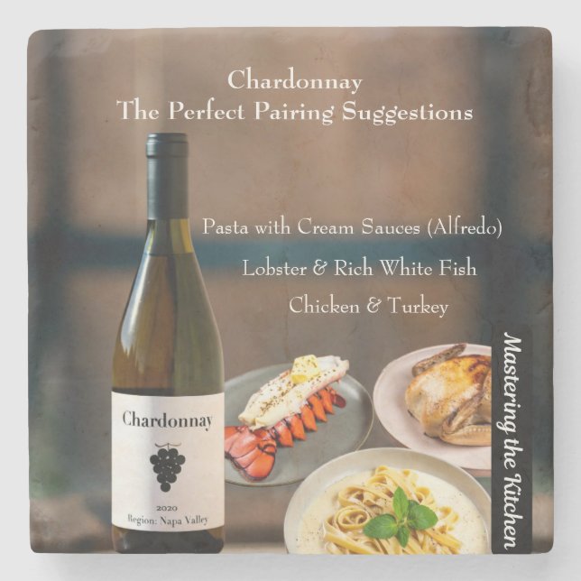 Chardonnay Wine Pairing/Mastering the Kitchen Steinuntersetzer (Vorderseite)