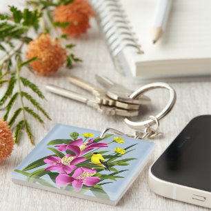 Chardonneret et fleurs