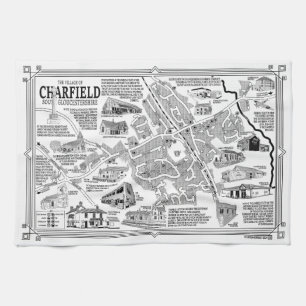Charfield Village Karte Teetuch Geschirrtuch