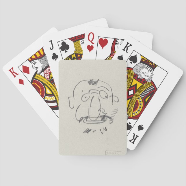 Charge de Lautrec par Lui-Meme (Bleistift auf Papi Spielkarten (Rückseite)