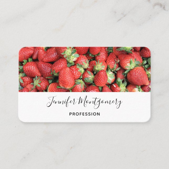 Charge der Roten Juicy Erdbeeren Visitenkarte (Vorderseite)